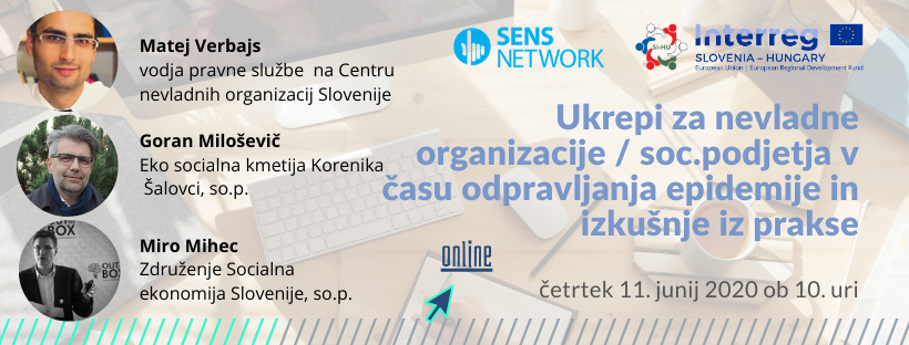 LRF za Pomurje organizira v okviru projekta SENSNETWORK dva brezplačna webinarja